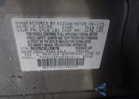 2020 Nissan Kicks Sv Xtronic Cvt из США, поврежденный, VIN 3N1CP5CV6LL556739